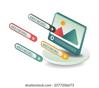 Digital marketing keyword strategy concept illustration