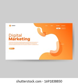 Digital marketing landing page concept template. Website template for websites, or apps.