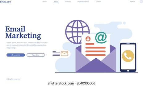 Digital marketing landing page vector illustration web design templates 