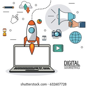 digital marketing laptop innovation internet social media network
