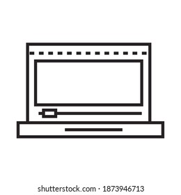 digital marketing laptop technology network online vector illustration line icon