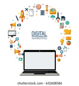 digital marketing laptop technology network online