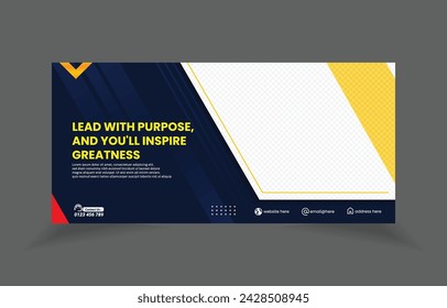 Digital marketing large web banner, social cover template, Horizontal web banner or corporate business banner template