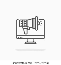 Digital Marketing line icon. Editable stroke and pixel perfect. Can be used for digital product, presentation, print design and more.
