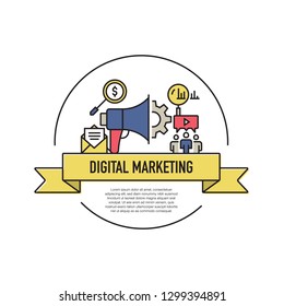 DIGITAL MARKETING LINE ICON SET
