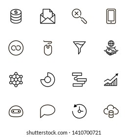 Digital marketing line icon set. Collection of high quality black outline logo for web site design and mobile apps. Vector illustration on a white background