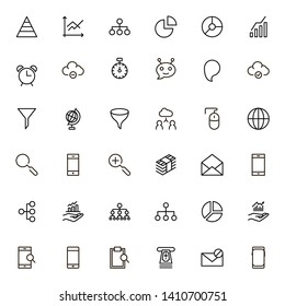 Digital marketing line icon set. Collection of high quality black outline logo for web site design and mobile apps. Vector illustration on a white background