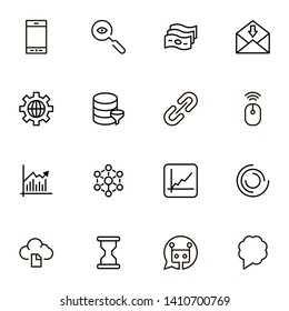 Digital marketing line icon set. Collection of high quality black outline logo for web site design and mobile apps. Vector illustration on a white background