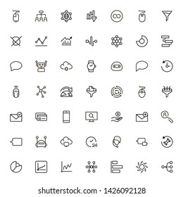 Digital marketing line icon set. Collection of high quality black outline logo for web site design and mobile apps. Vector illustration on a white background
