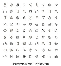 Digital marketing line icon set. Collection of high quality black outline logo for web site design and mobile apps. Vector illustration on a white background