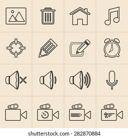 Digital marketing line icons set