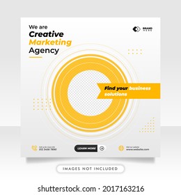 Digital marketing live webinar and business social media post template
