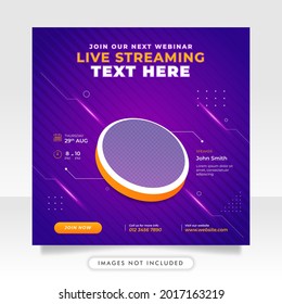 Digital marketing live webinar and business social media post template