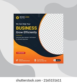 Digital marketing live webinar and business social media post template. Marketing social media post design or square social media post banner. Marketing agency social media post template pro vector.