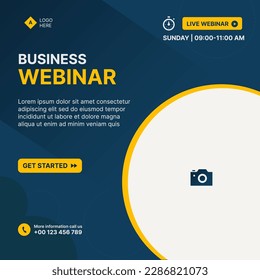 Digital Marketing Live Webinar and Business Social Media Post Template