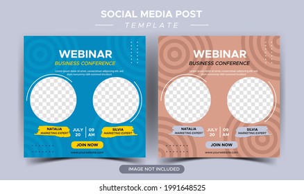 Digital Marketing Live Webinar And Corporate Social Media Post Template