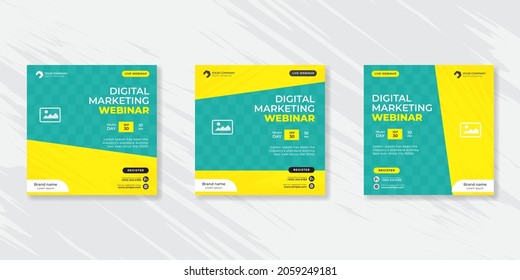 Digital marketing live webinar and corporate social media post template