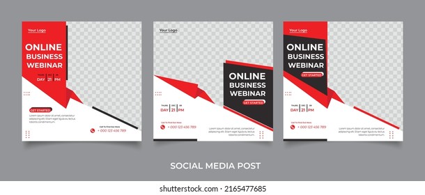 Digital marketing live webinar and corporate social media post template