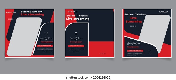 Digital marketing live webinar and corporate social media post template