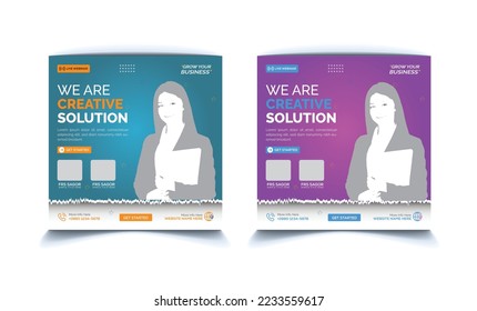 Digital marketing live webinar and corporate social media post template