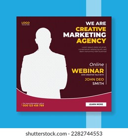 Digital marketing live webinar and corporate social media post template