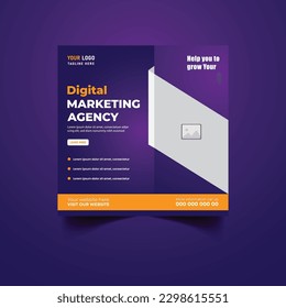Digital marketing live webinar and corporate social media poster template