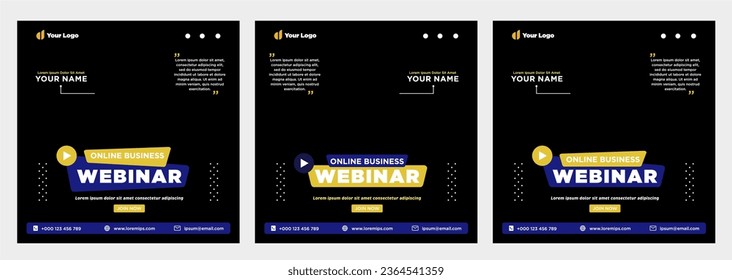 Digital marketing live webinar and corporate social media post or template banner