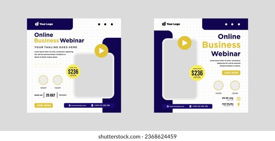 Digital marketing live webinar and corporate social media or template banner