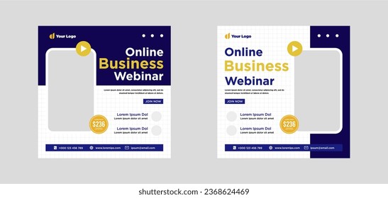 Digital marketing live webinar and corporate social media or template banner