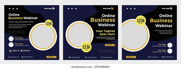 Digital marketing live webinar and corporate social media or template banner