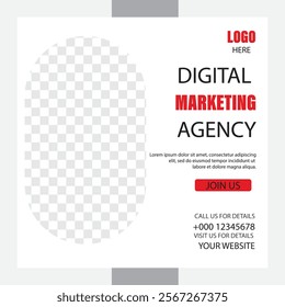 Digital marketing live webinar and corporate social media post template