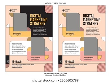 Digital marketing live webinar flyer vector design template