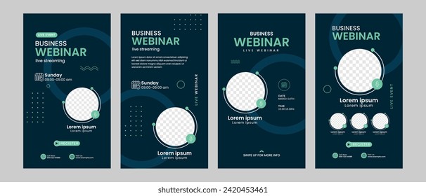 digital marketing live webinar invitation social media post stories template 