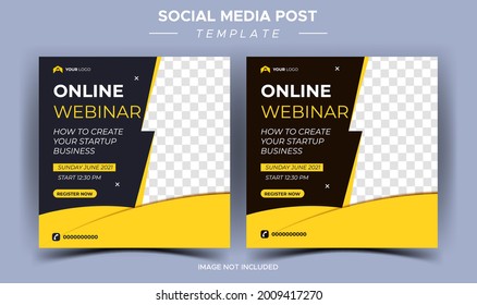 Digital marketing live webinar social media template
