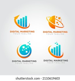 Vector de diseño del logotipo de marketing digital. Adecuado para el logotipo de su empresa