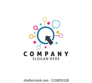 digital marketing media abstract vector icon logo design template