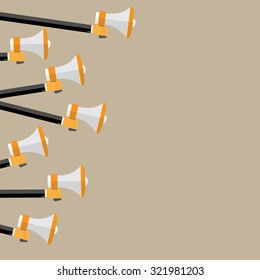 Digital marketing. Megaphone for website and promotion banners. Flat design.