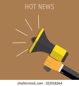 Digital marketing. Megaphone for website and promotion banners. Flat design.