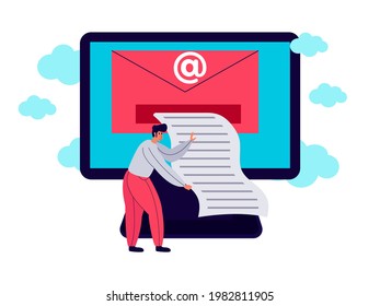Digital Marketing metrics, marketing lead and responsibilities concept for web landing page, presentation, social, poster or print media illustration