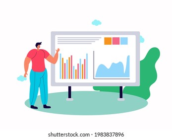 Digital Marketing Metrics, Marketing Lead And Responsibilities Concept For Web Landing Page, Presentation, Social, Poster Or Print Media Illustration