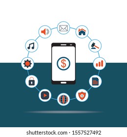 Digital marketing and mobile marketing concept