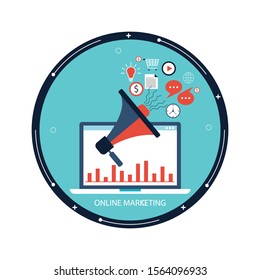 Digital marketing modern flat design