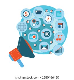Digital marketing modern flat design - Illustration