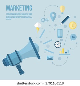 Digital marketing modern flat design