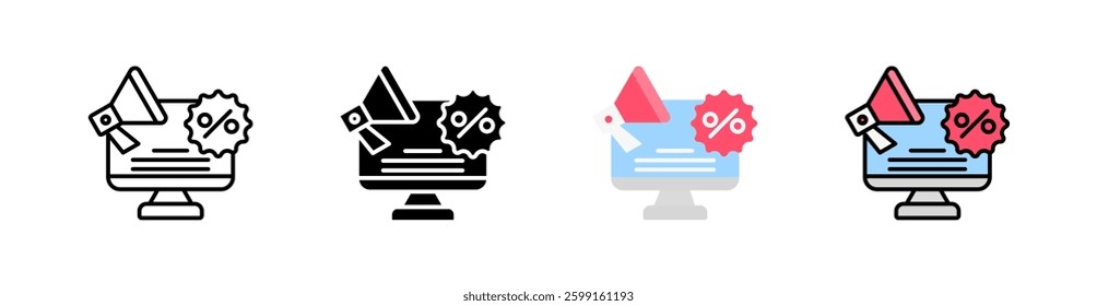 Digital Marketing Multi Style Icon Set Vector