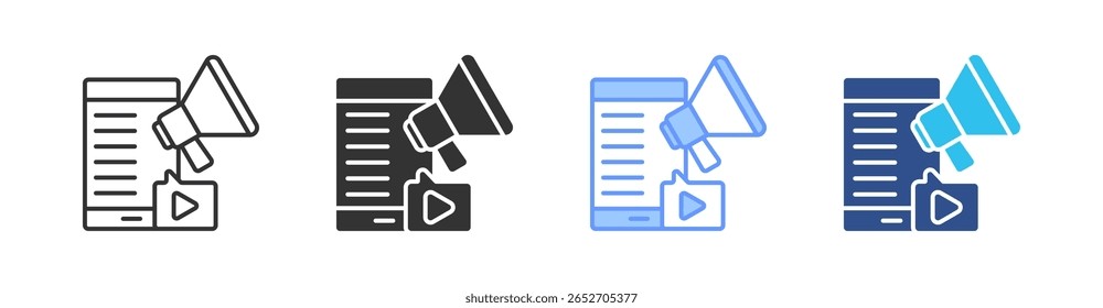 Digital Marketing Multi Style Icon Set Vector