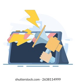 Digital marketing and online advertising concepts. Modern digital marketing web banner design, online promotion. Mobile app advertising campaign content, social network advertising.
