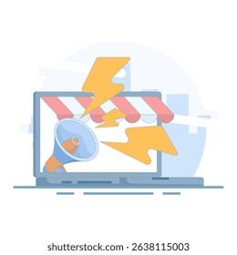 Digital marketing and online advertising concepts. Modern digital marketing web banner design, online promotion. Mobile app advertising campaign content, social network advertising.