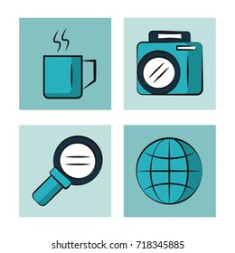 Digital marketing and online business icons