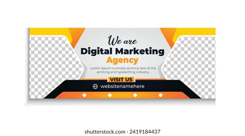 Digital marketing online facebook cover web page banner creative and modern colorful template